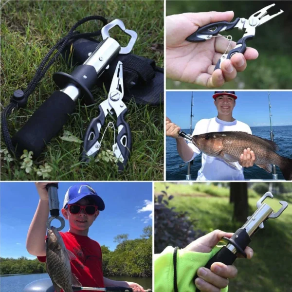 Compact Fishing Lip Grip Stainless Steel Fish Fishing Plier Fish Lip Gripper Controller Fishing Tackle Tools