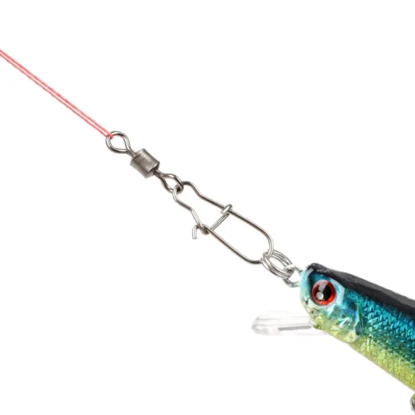 Stainless Steel Fishhook Swivel Ball Bearing Barrel Snap Sea Fishing Equipment 100pcs Box